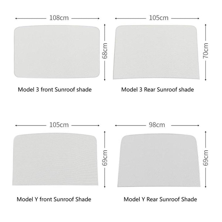 @UTOS Tesla Electrostatic Adsorption Sunroof Shade for Model 3/Y - @UTOS